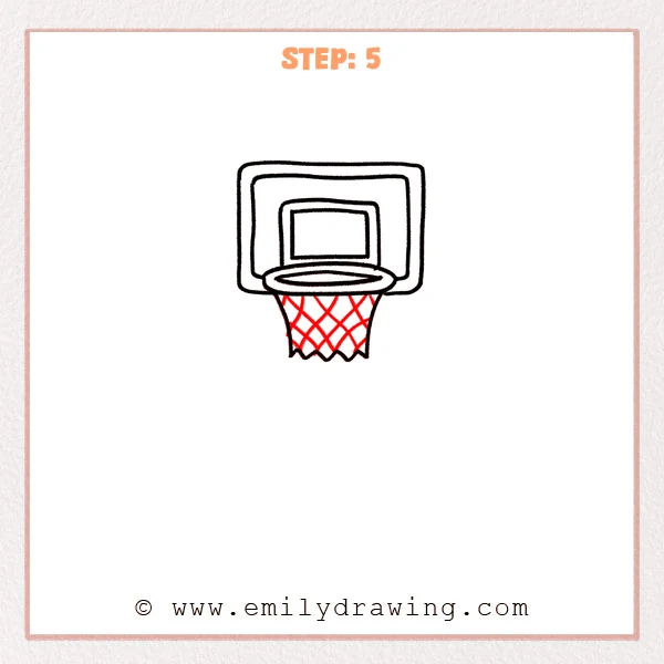how to draw a basketball hoop - Step 5